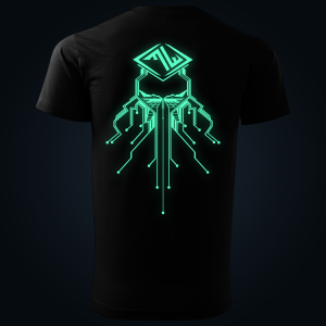 Interstellar green glow back print