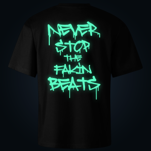 Never Stop oversized t-shirt backprint