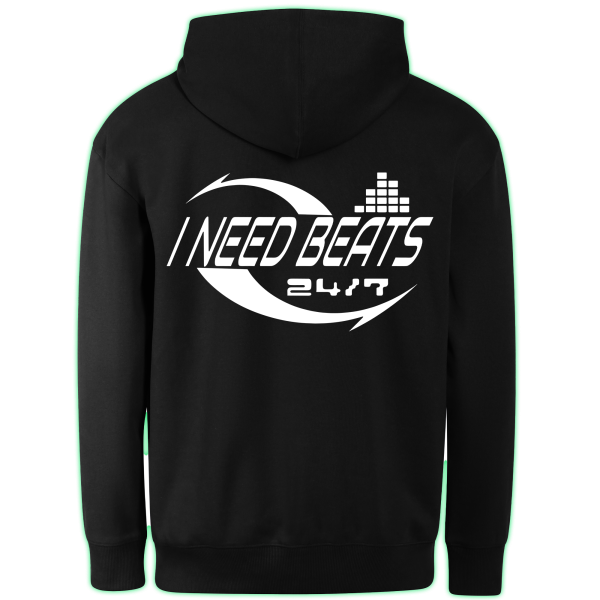 I NEED BEATS 24/7 hoodie back print