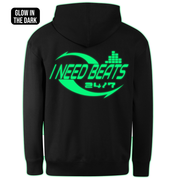 I NEED BEATS 24/7 hoodie back print - Image 2