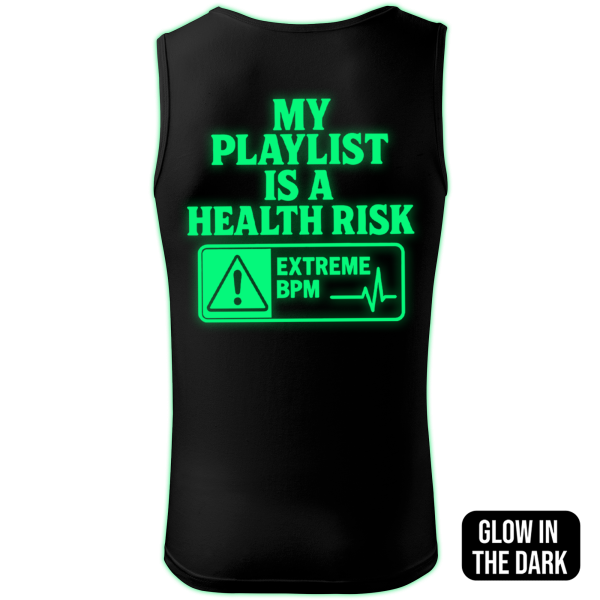 MY PLAYLIST IS A HEALTH RISK tank top men back print - Image 2