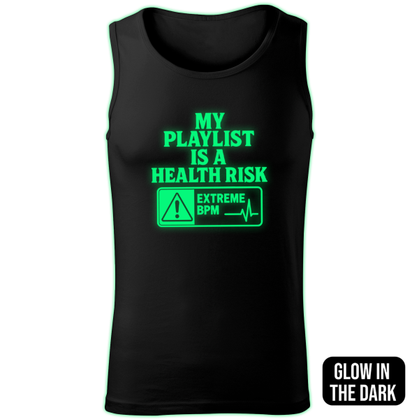 MY PLAYLIST IS A HEALTH RISK tank top men - Image 2
