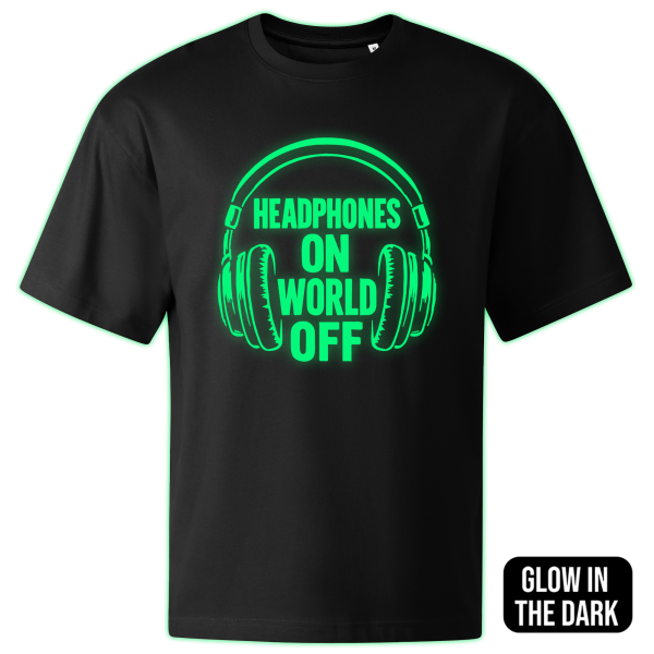 HEADPHONES ON WORLD OFF oversized t-shirt - Image 2
