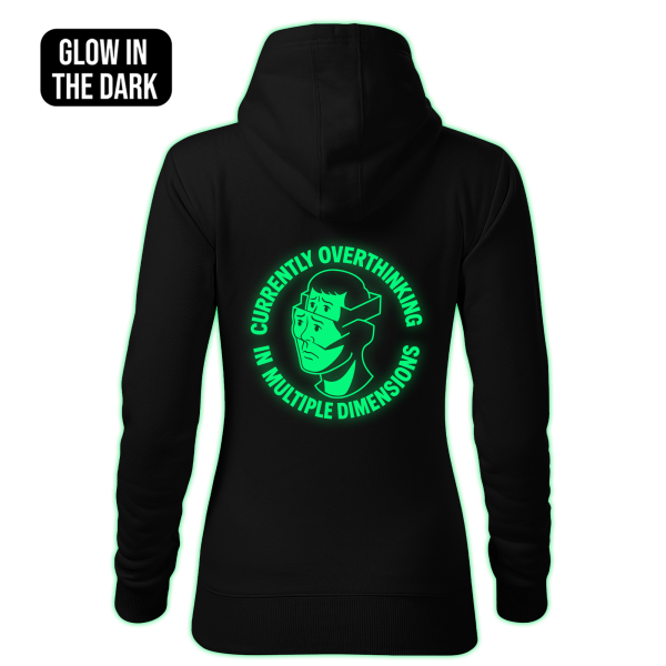 OVERTHINKING IN MULTIPLE DIMENSIONS women's hoodie back print - Image 2
