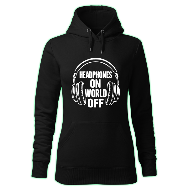 HEADPHONES ON WORLD OFF women's hoodie
