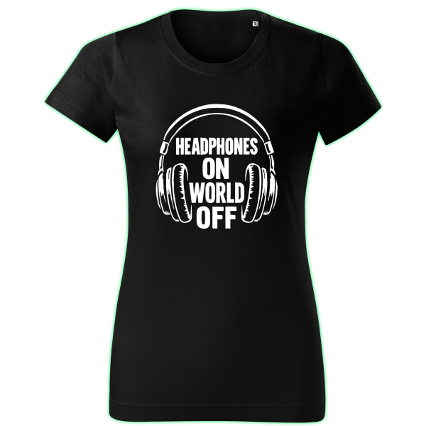 HEADPHONES ON WORLD OFF women