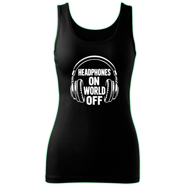 HEADPHONES ON WORLD OFF tank top women