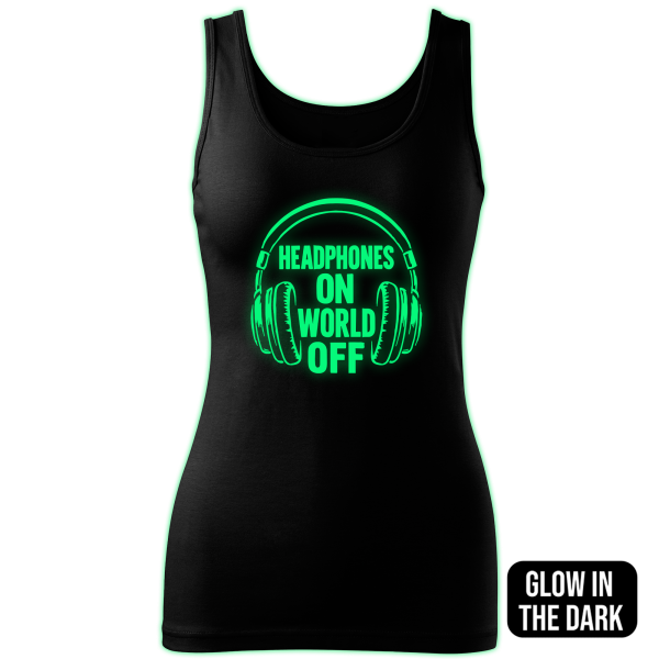 HEADPHONES ON WORLD OFF tank top women - Image 2