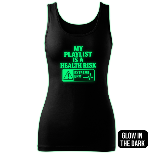 MY PLAYLIST IS A HEALTH RISK tank top women - Image 2