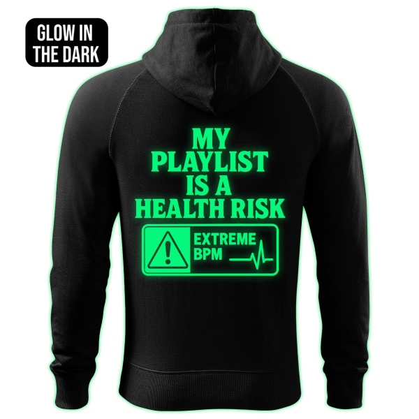 MY PLAYLIST IS A HEALTH RISK zipped hoodie - Image 2