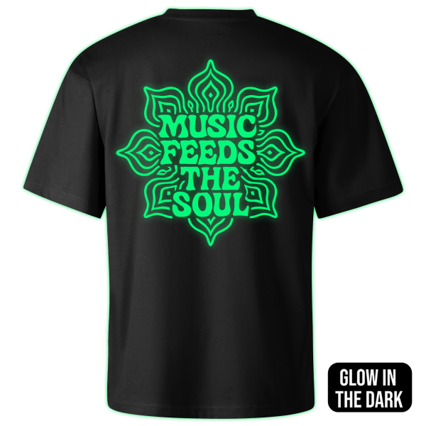 MUSIC FEEDS THE SOUL oversized t-shirt backprint - Image 2