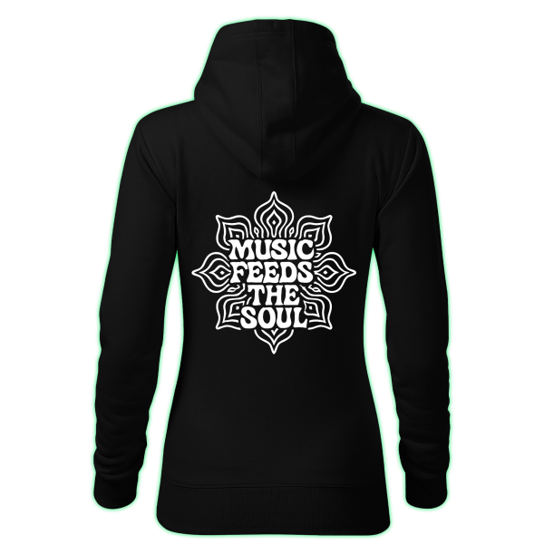 MUSIC FEEDS THE SOUL women's hoodie back print