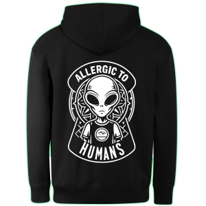 ALLERGIC TO HUMANS hoodie back print
