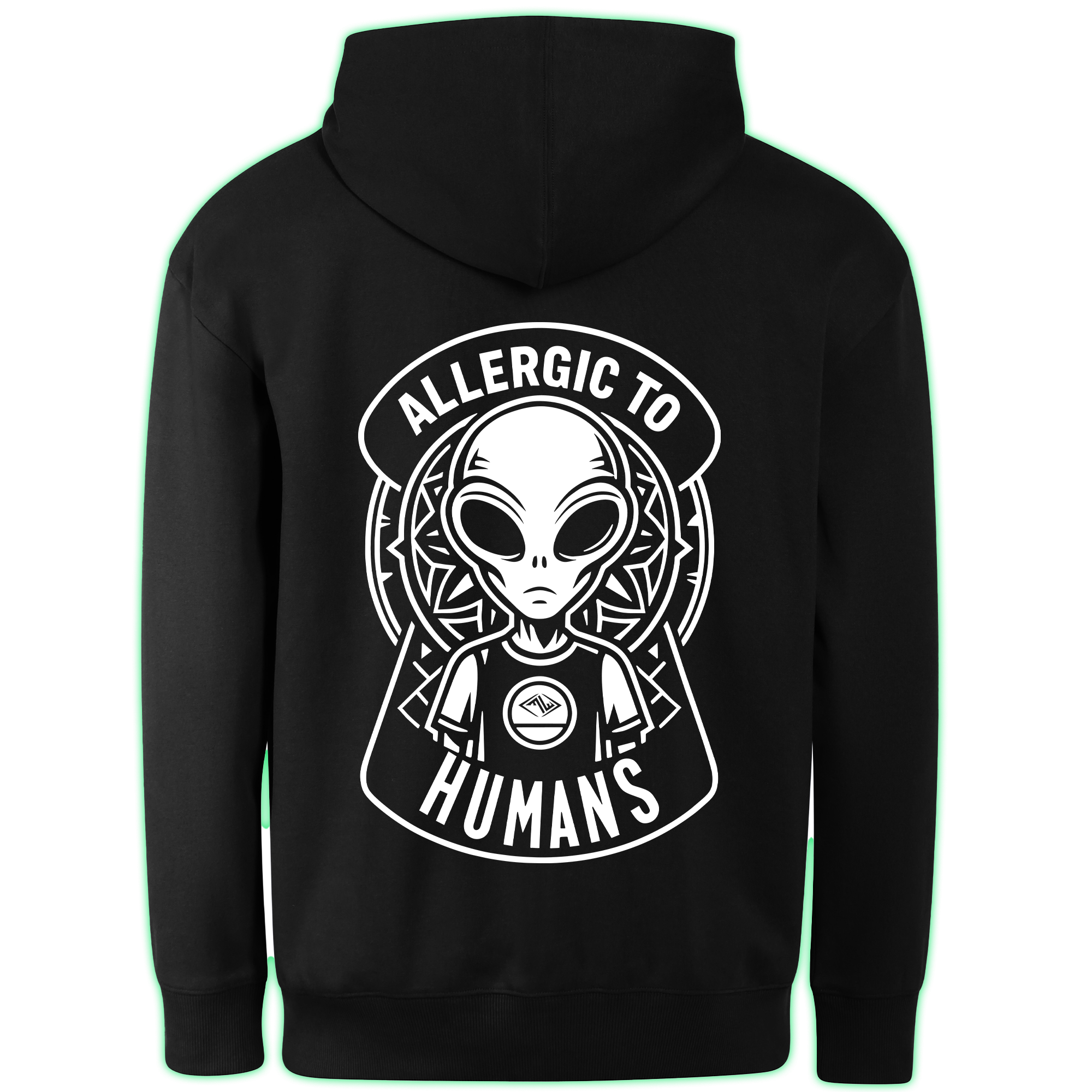 ALLERGIC TO HUMANS hoodie back print