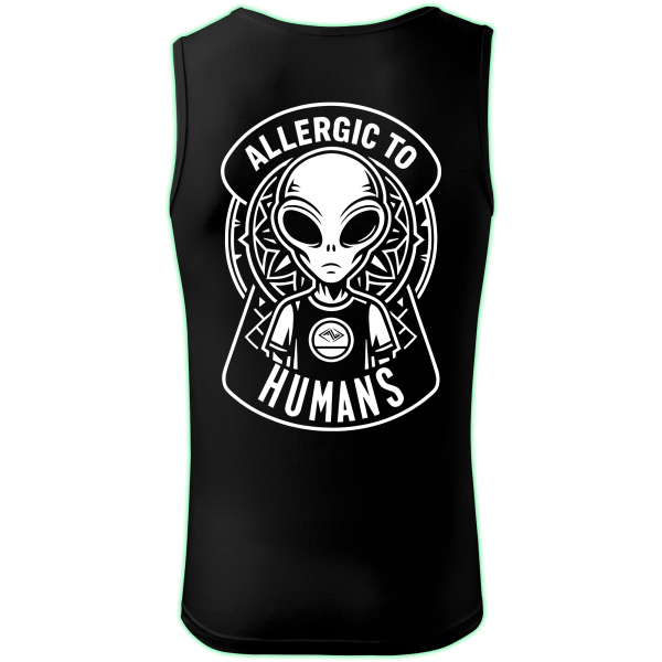ALLERGIC TO HUMANS tank top men back print