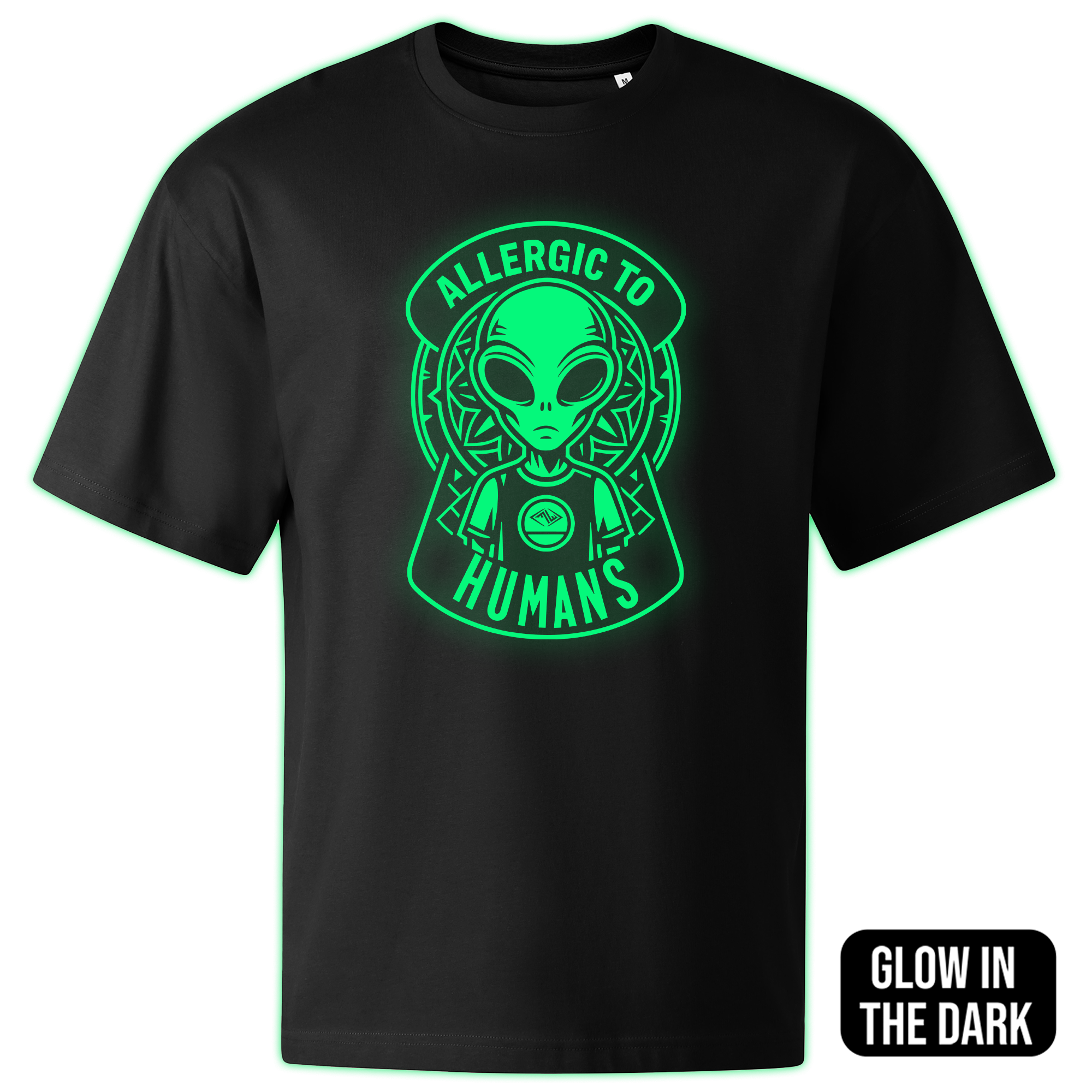 ALLERGIC TO HUMANS oversized t-shirt - Image 2