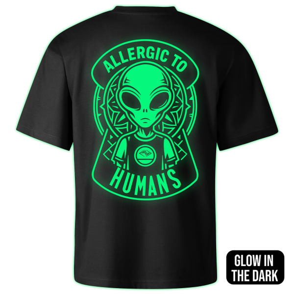 ALLERGIC TO HUMANS oversized t-shirt backprint - Image 2