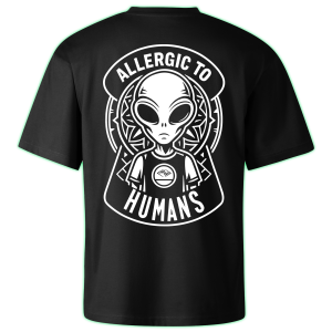 ALLERGIC TO HUMANS oversized t-shirt backprint