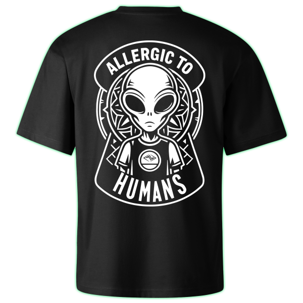 ALLERGIC TO HUMANS oversized t-shirt backprint