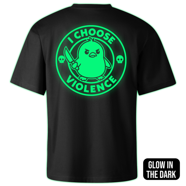 I CHOOSE VIOLENCE oversized t-shirt backprint - Image 2