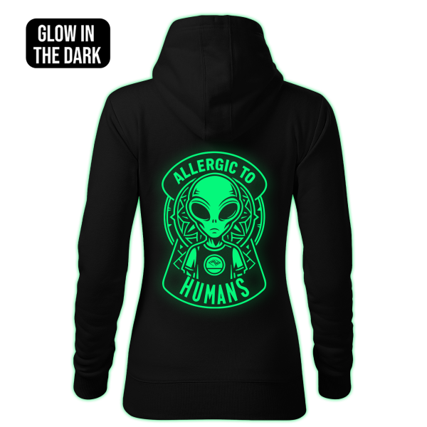 ALLERGIC TO HUMANS women's hoodie back print - Image 2