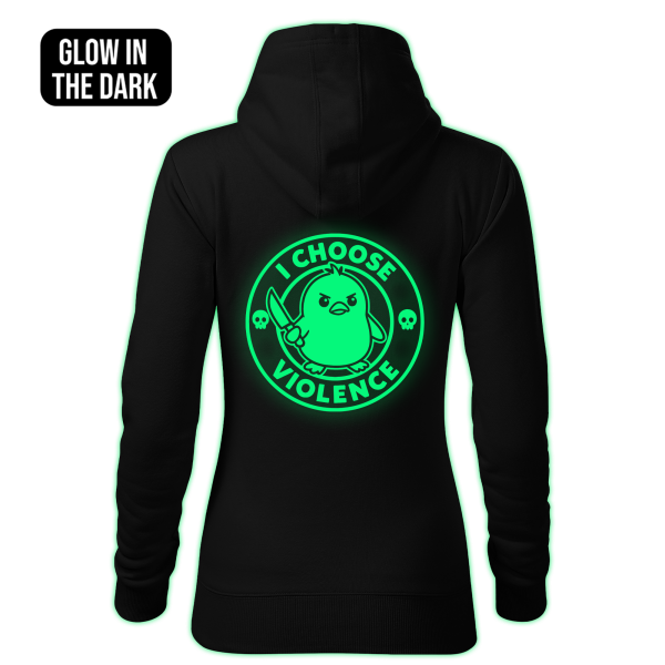 I CHOOSE VIOLENCE women's hoodie back print - Image 2