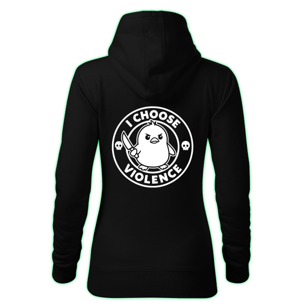 I CHOOSE VIOLENCE women's hoodie back print
