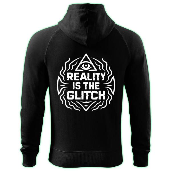 REALITY IS THE GLITCH zipped hoodie