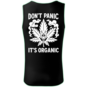 Dont Panic tank top men back print
