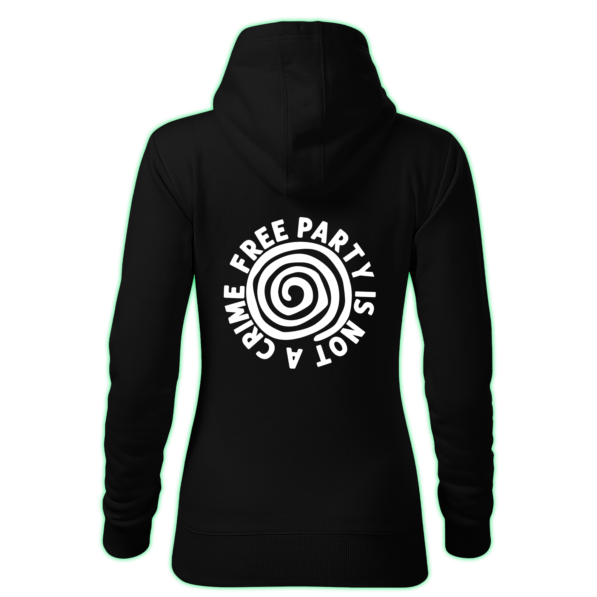 Free Party women's hoodie back print