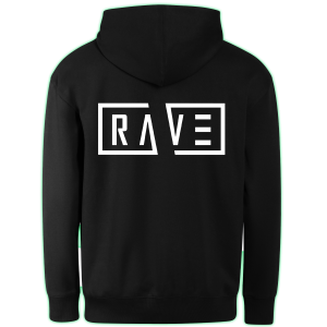RAVE hoodie back print