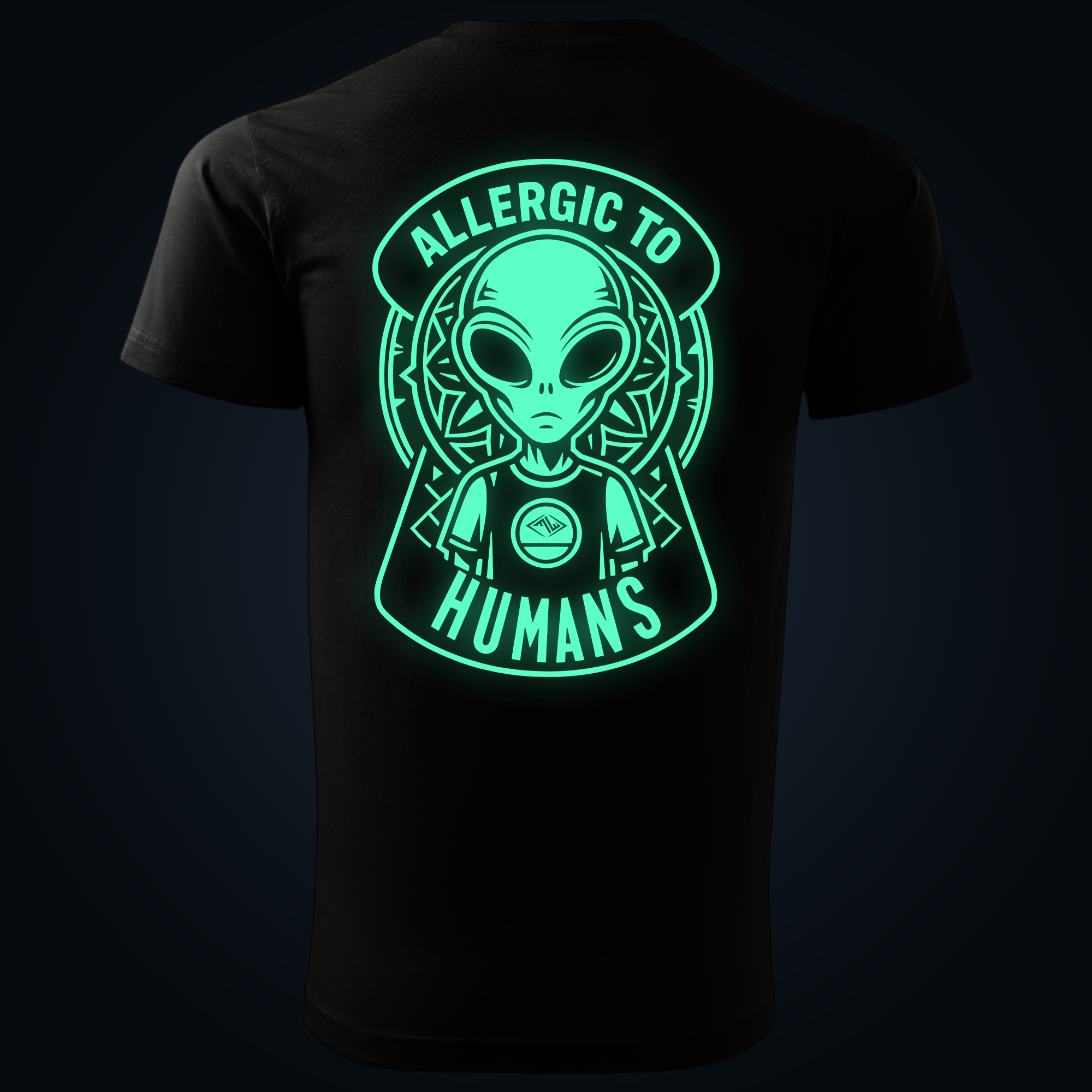 ALLERGIC TO HUMANS back print