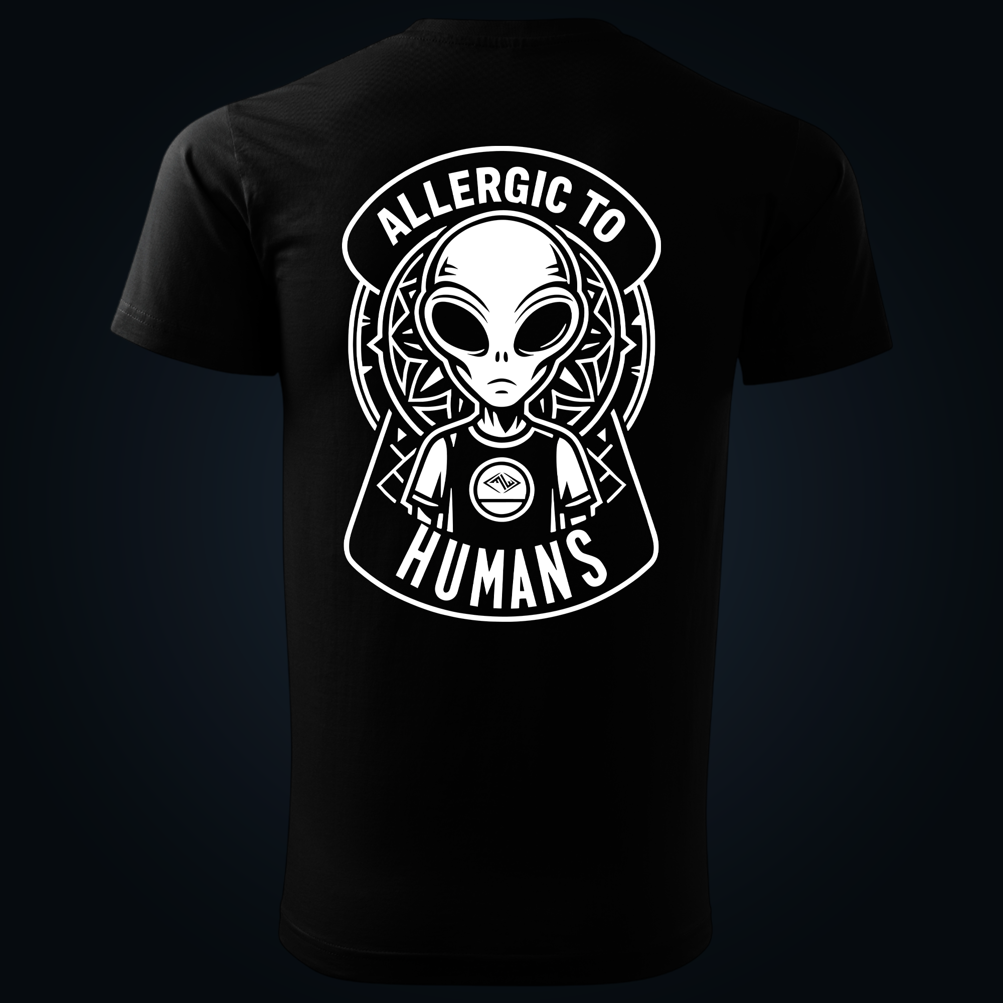 ALLERGIC TO HUMANS back print - Image 2