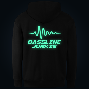 BASSLINE JUNKIE hoodie back print