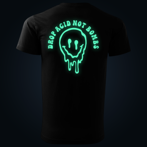 Drop Acid Not Bombs back print