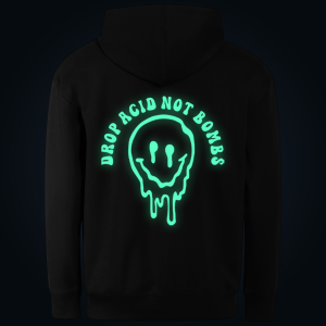 DROP ACID NOT BOMB hoodie back print