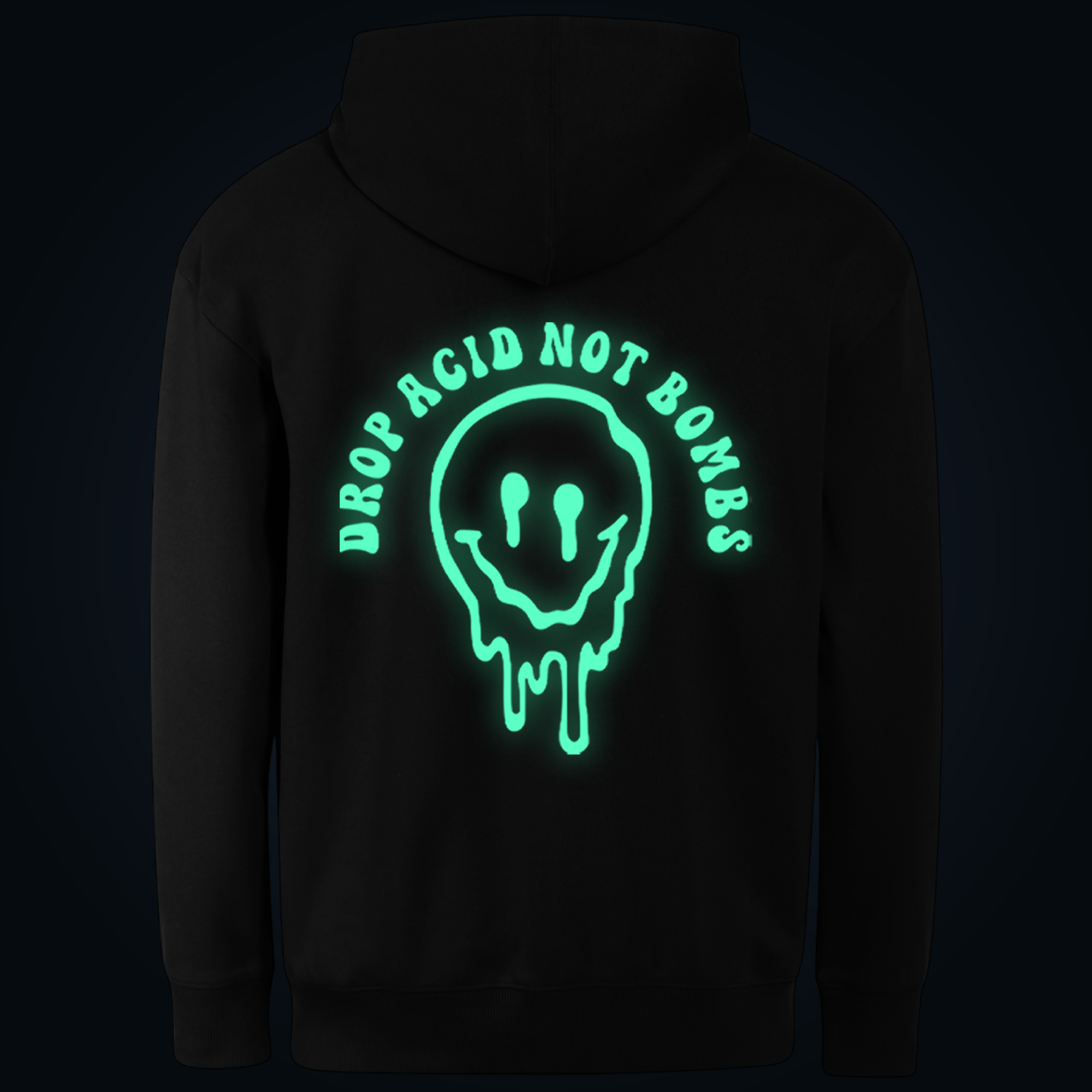 DROP ACID NOT BOMB hoodie back print