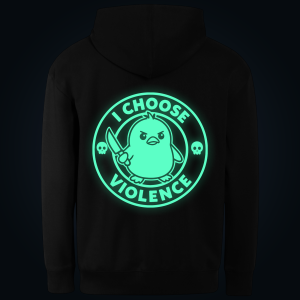 I CHOOSE VIOLENCE hoodie back print