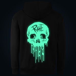 MELTING SKULL hoodie back print