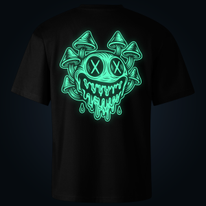 MUSHROOM SMILE oversized t-shirt backprint