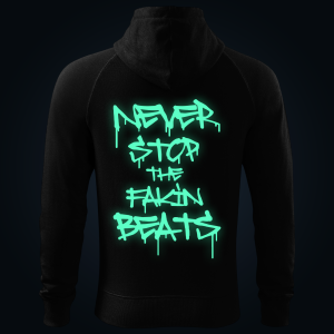 Never Stop zipped hoodie