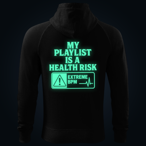 MY PLAYLIST IS A HEALTH RISK zipped hoodie