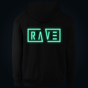 RAVE hoodie back print