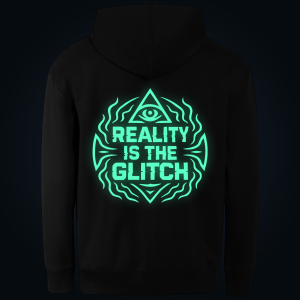 REALITY IS THE GLITCH hoodie back print