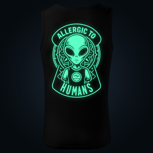 ALLERGIC TO HUMANS tank top men back print