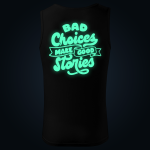 Bad Choices tank top men back print