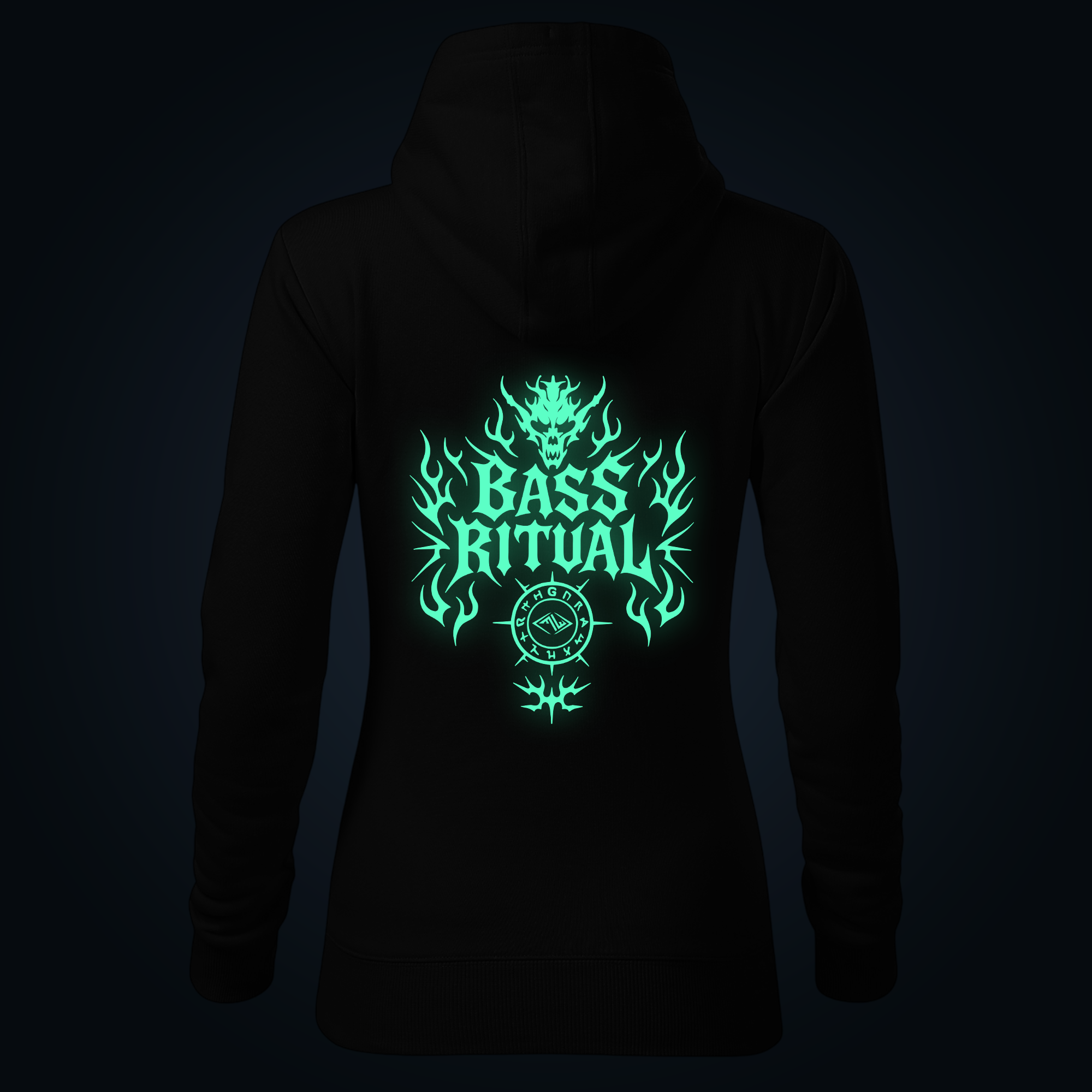 BASS RITUAL women's hoodie back print