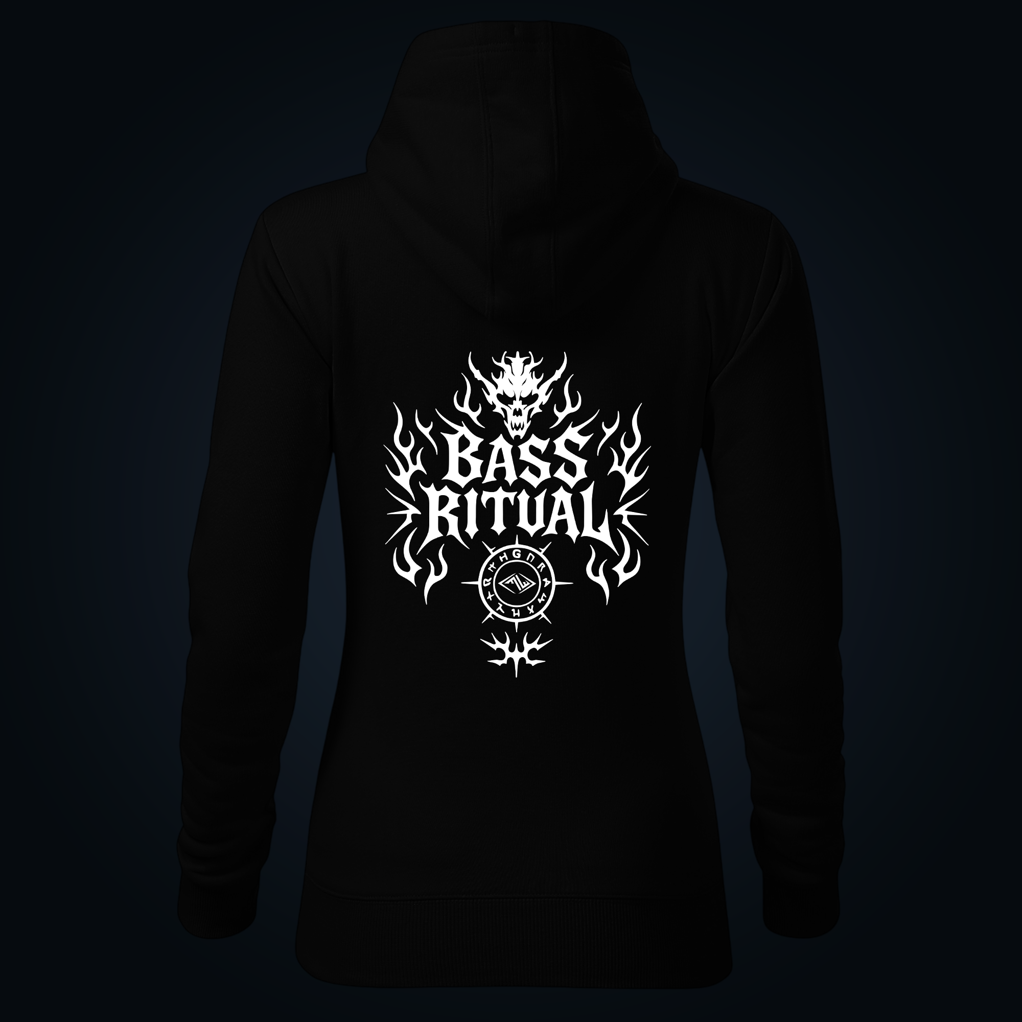 BASS RITUAL women's hoodie back print - Image 2