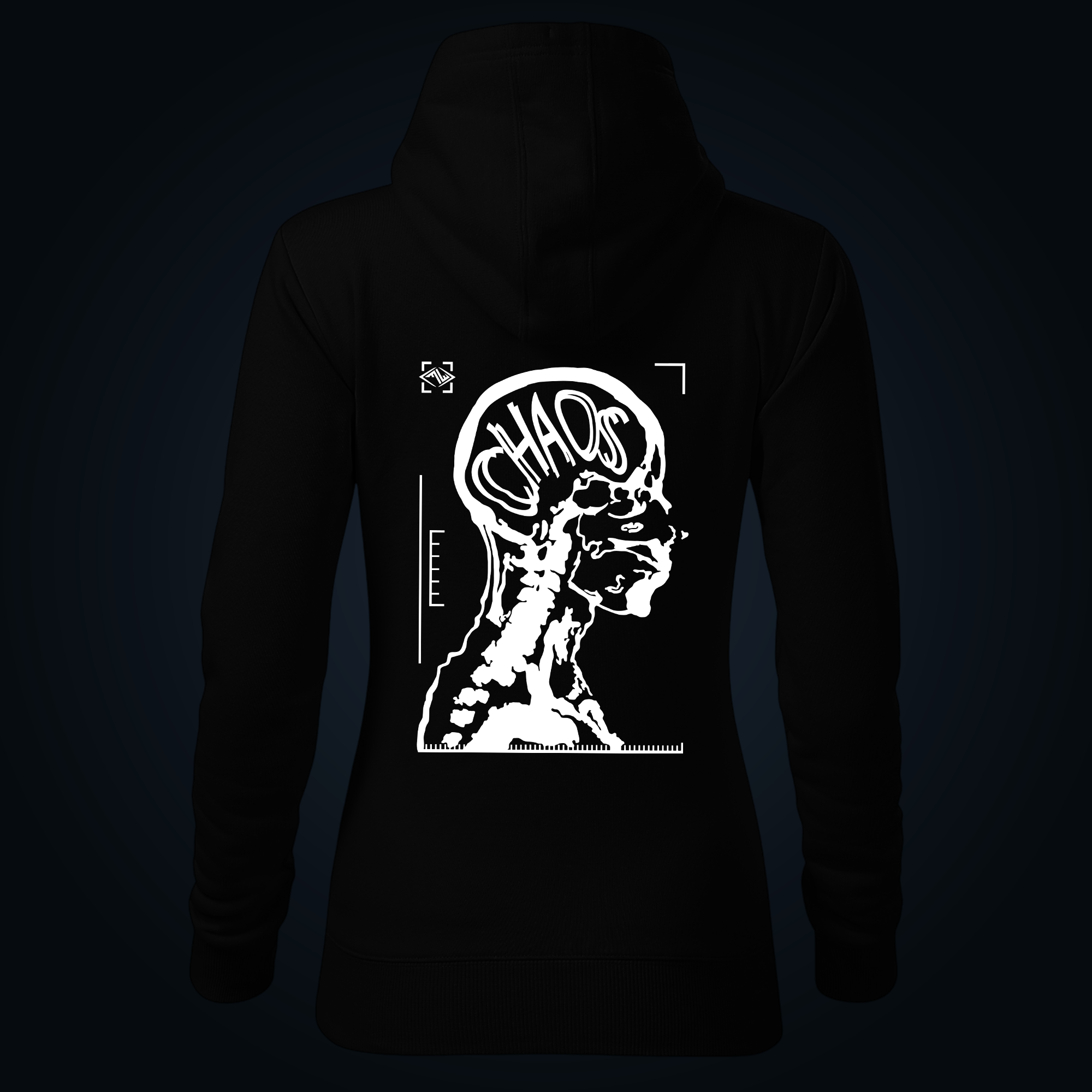 Chaos women's hoodie back print - Image 2