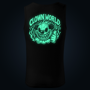 CLOWN WORLD tank top men back print